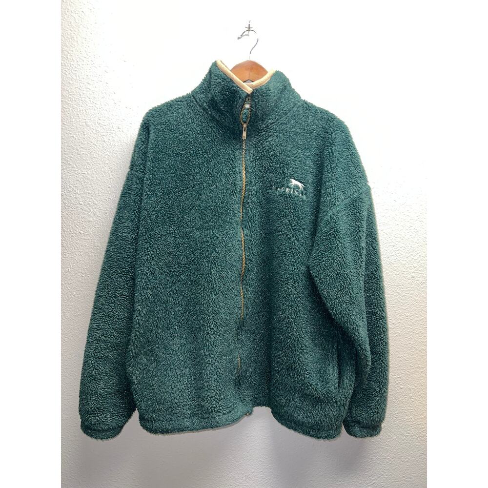 Vintage Mackinac Fleece Sweatshirt Arctic Image Crewneck Full Zip Jacket 90s L